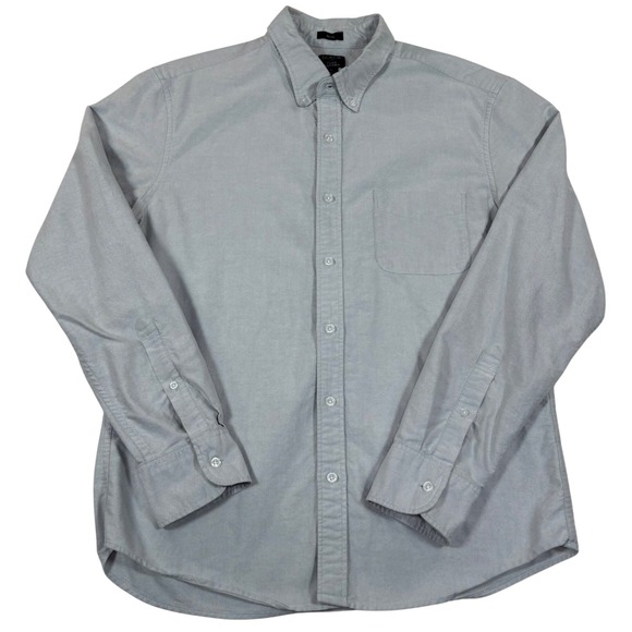 J.Crew Other - J.Crew Flex Oxford Shirt Mens Large Slim Fit Light Blue Gray Cotton Button Down